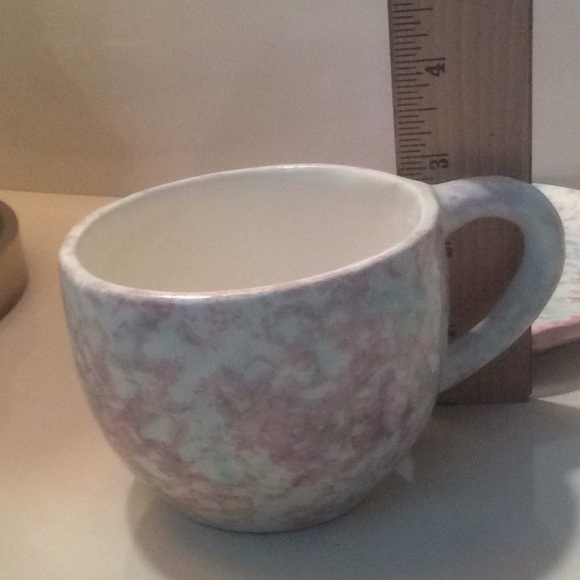 Artisan Handmade Ceramic Cup & Saucer – Blue, Rose & Cream - Picture 7 of 8
